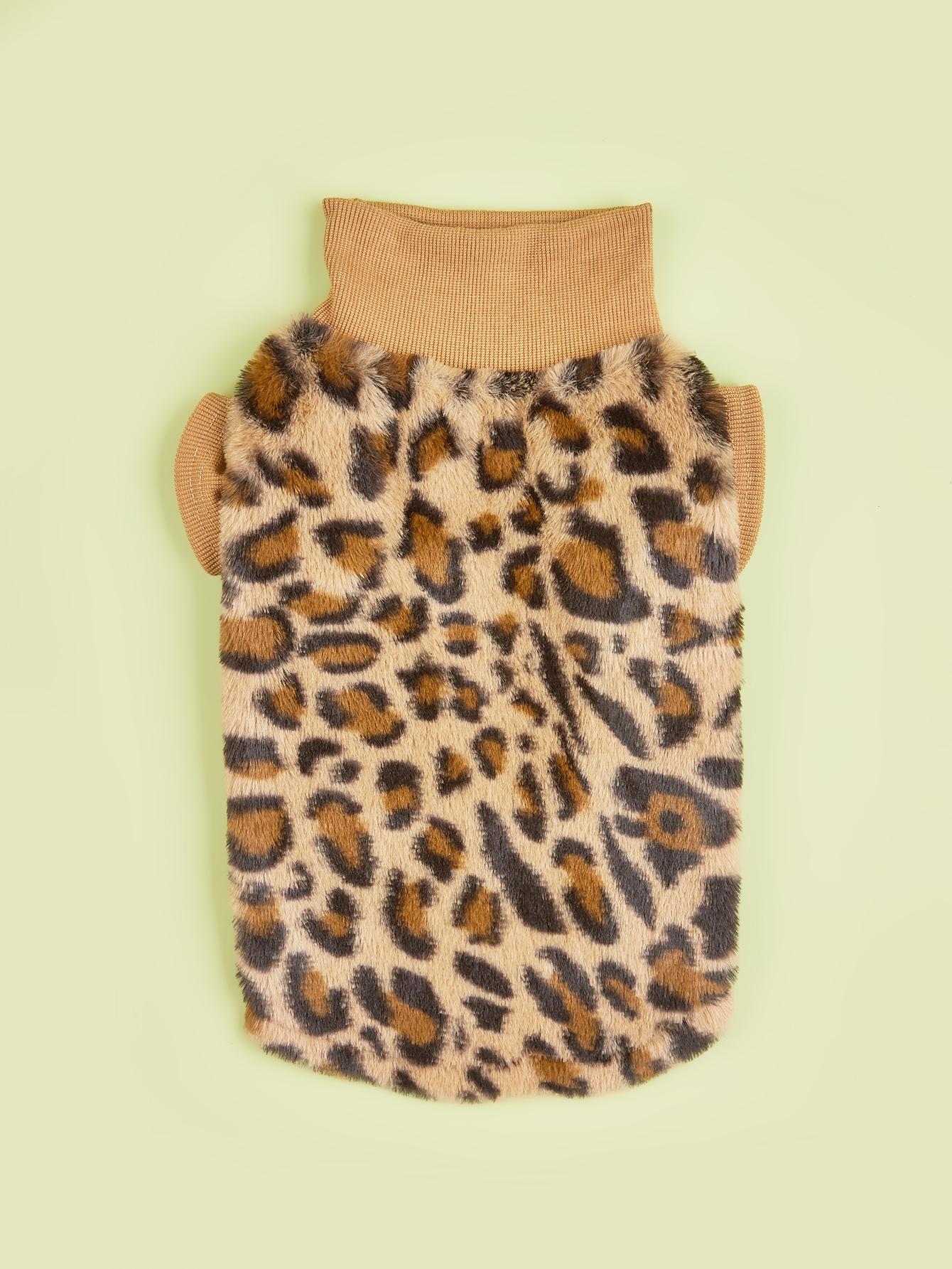 

Dog Pink Winter Coat Sweateshirt, Warm Dog Coat Dog Down Jacket, Turtleneck Leopard Dog Clothes for Cold Weather Dog Snowsuit Do S