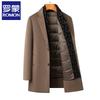 Lomon Men's Winter Mid-Length Wool Blend Overcoat