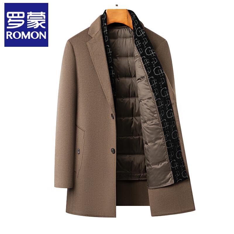 Lomon Men's Winter Mid-Length Wool Blend Overcoat