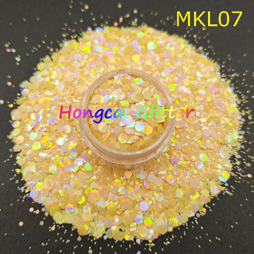 Bulk Holographic Macaroon Polyester Chunky Mixed Glitter for Epoxy Resin Crafts Tumblers Christmas Decorations