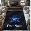 Toronto Maple Leafs Crystal Velvet Rug, Custom Name Text Personalized Non‑Slip Floor Mat for Home Decor Gift
