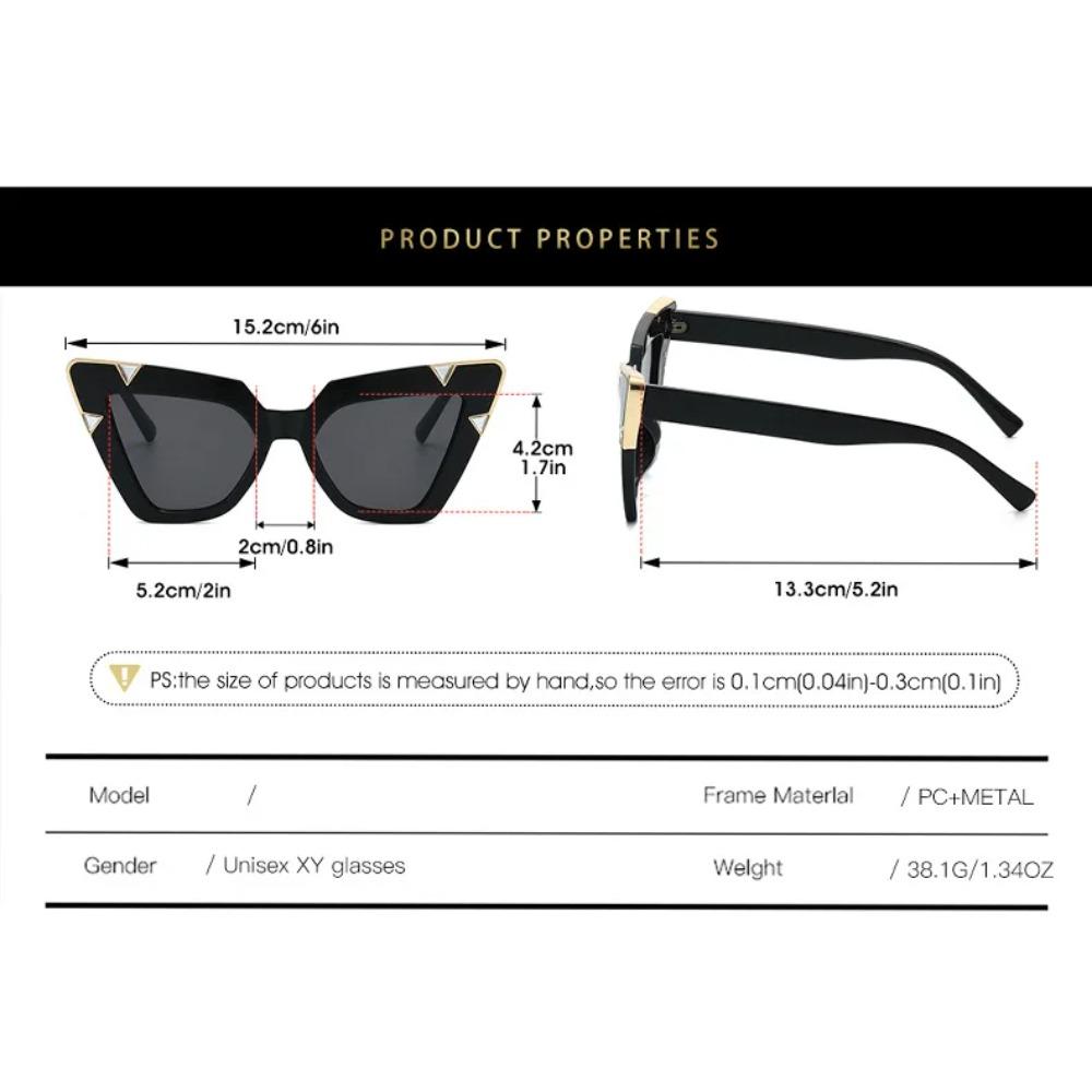 Hip-hop Large Frame Cat-eye Sunglasses Women Personality Diamond-studded Fashion INS Style Beach Travel UV Resistant Glasses