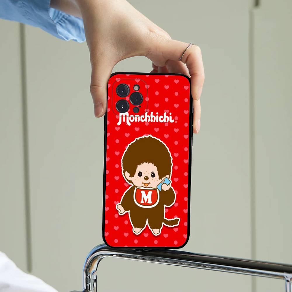Cute M-Monchhichis-a Phone Case For IPhone 17 16 15 14 13 12 11 Pro Max Plus Mini Silicone Black Cover
