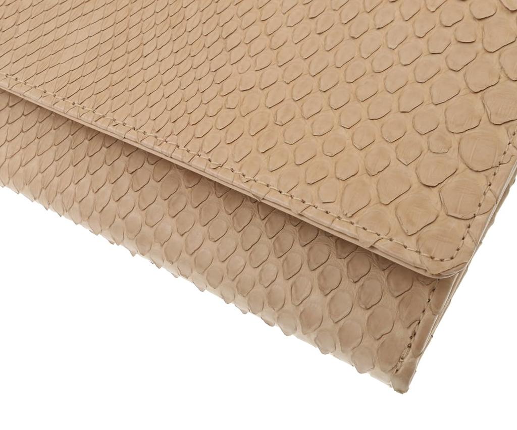 Geldbörse Grau Python Sandbeige [Genten]