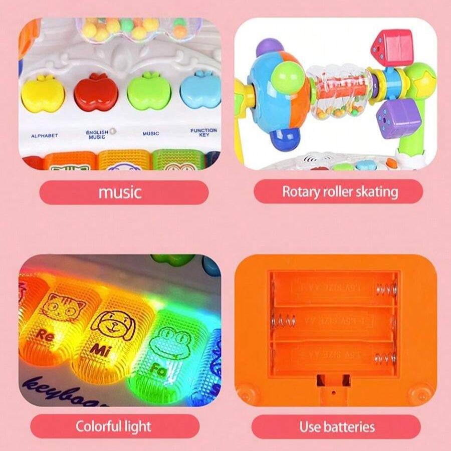 Attractive and Educational Piano Keyboard Toys, Pre Loaded Songs and Lights for Early Learning and Development,Battery Power,not Include Batteries