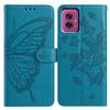 For Motorola Moto G55 5G Case Butterfly Imprinted Wallet Stand PU Leather Flip Phone Cover with Strap