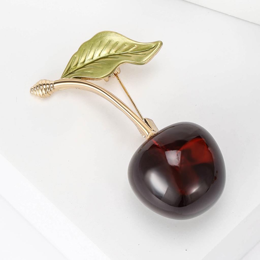 Cute Fruit Cherry Brooch Simple, Fresh And Versatile Pin Trendy Jewelry Accessories Batch