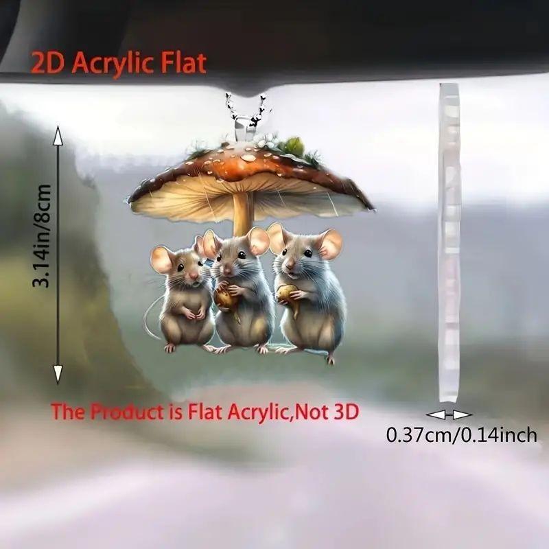 

Акриловый Очаровательный Гриб Три Мыши Подвеска для Автомобиля Идеально Подходит Для Уникального Декора Транспортного Средства