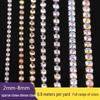 2-6mm Iridescent White Rhinestone Chain for DIY Jewelry & Phone Case Decoration