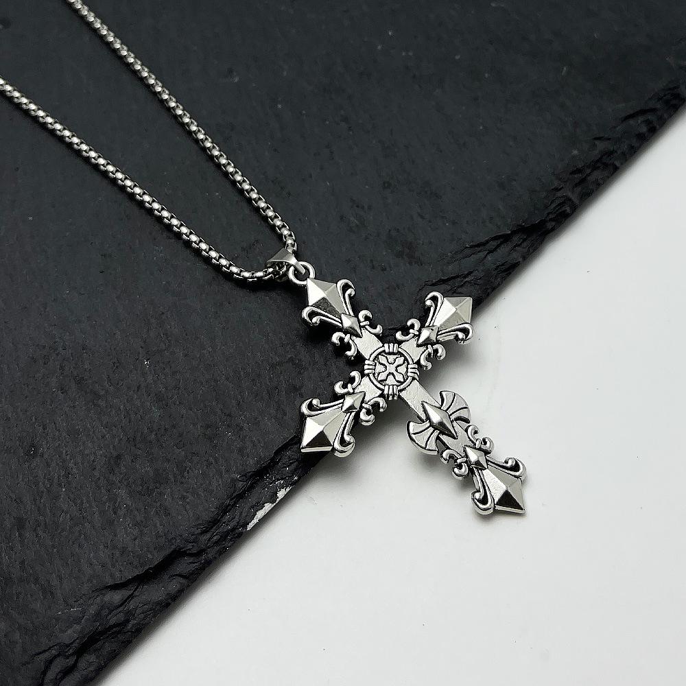 Men's Hot Selling Hip Hop Street Style Cross Pendant Necklace