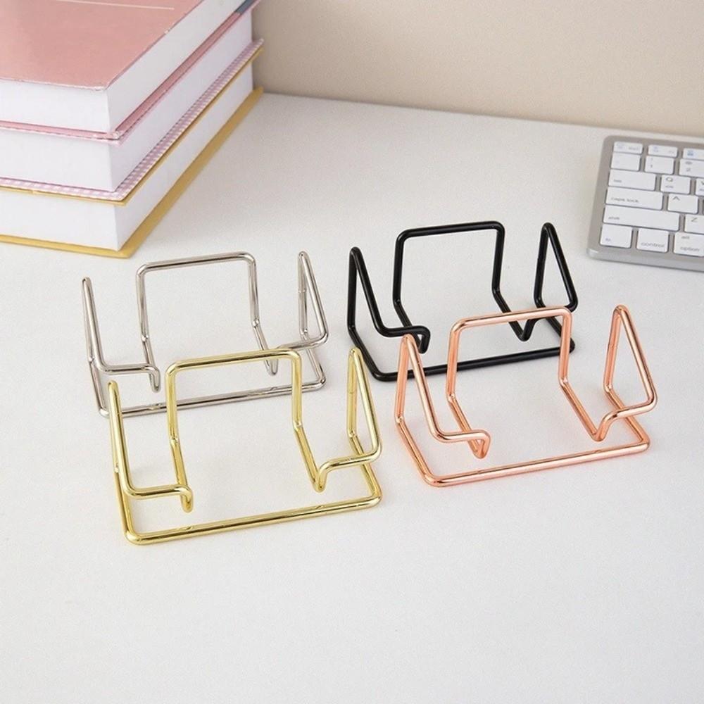 Metal Name Card Stand Rustproof Photo Stand Simple Business Card Holder Front Desk