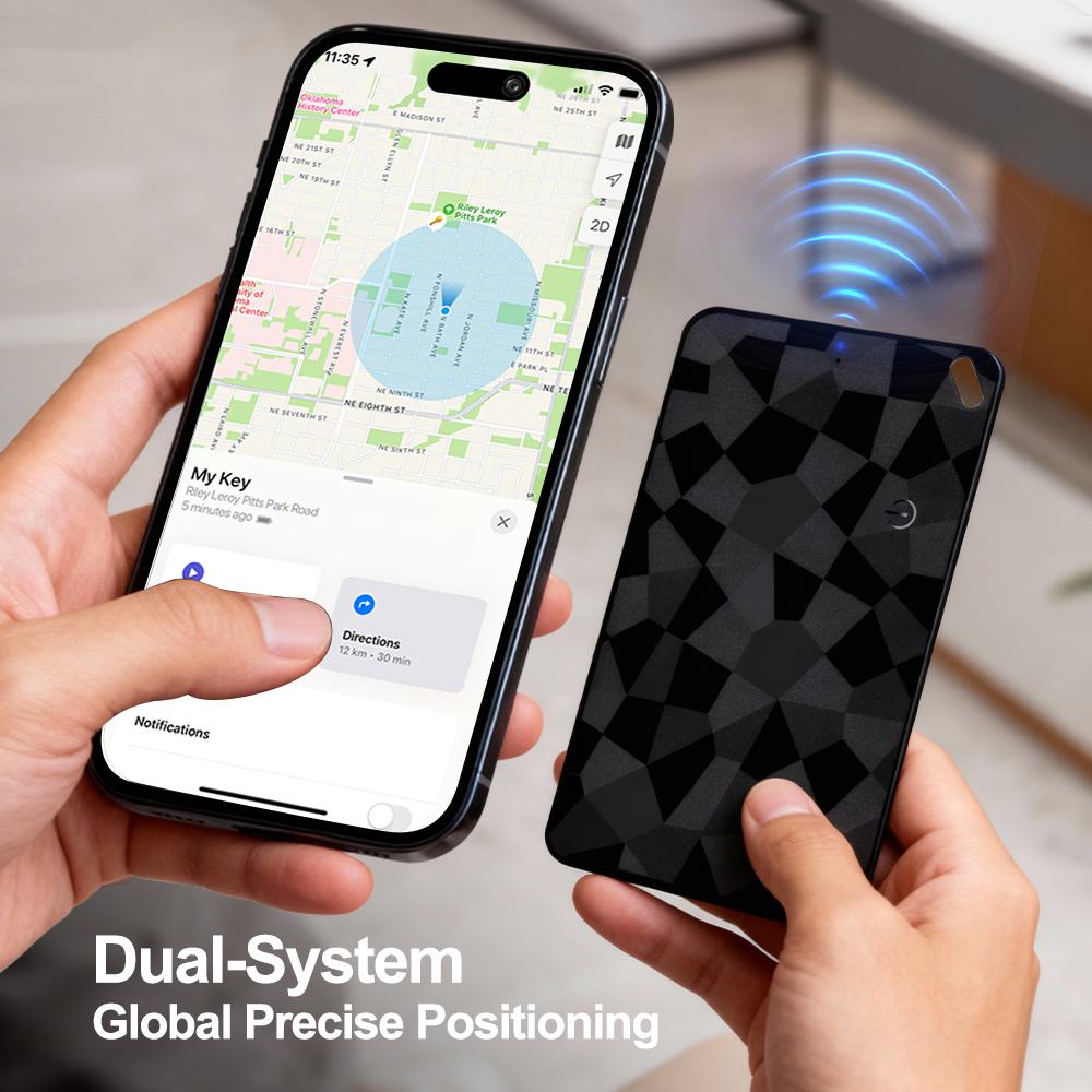 Smart Tag Wallet Tracker Card Dual System Anti-Lost GPS Tracker Item Finder Compatible With Google Find Hub Apple Find My