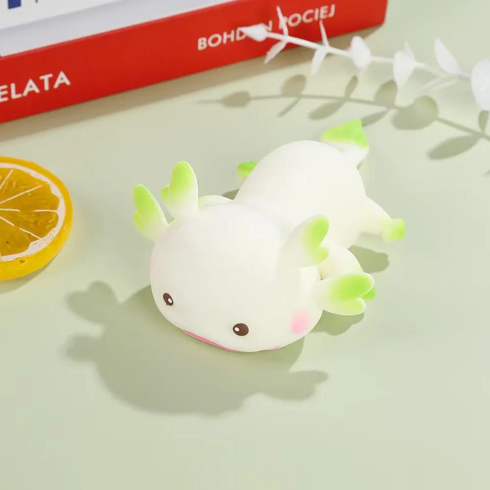 Roztomilé mačkací hračky axolotl, kreslená ryba, relaxační antistresové squishy hračky, úleva od stresu, pomalu se vracející, natahovací hračky pro dospělé a děti