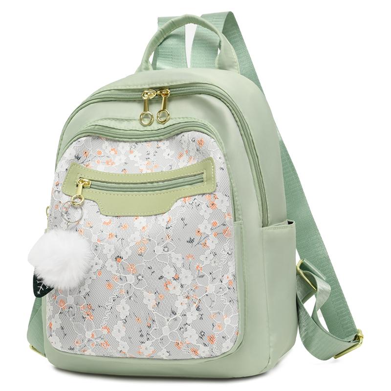 Small Floral Backpack Women's Large Capacity Oxford Cloth Lightweight Backpack