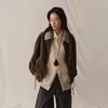 GREEN BELT Women's Corduroy Detachable Collar Jacket