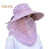 Summer Sun Hat with Wide Brim Dot Print Breathable Holes Neck Protection Outdoor Travel Cycling Hat