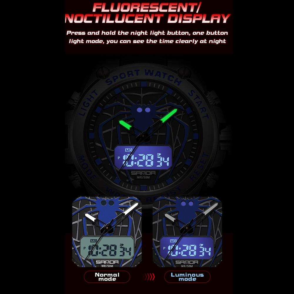 SANDA Business Fashion Trend Watch Luminous Waterproof Personalised Large Dial Watch