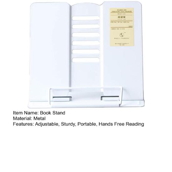 Metal Book Stand Desk Hands Free Reading Rest Book Stand Adjustable Cookbook Documents Holder for Recipes Music Book