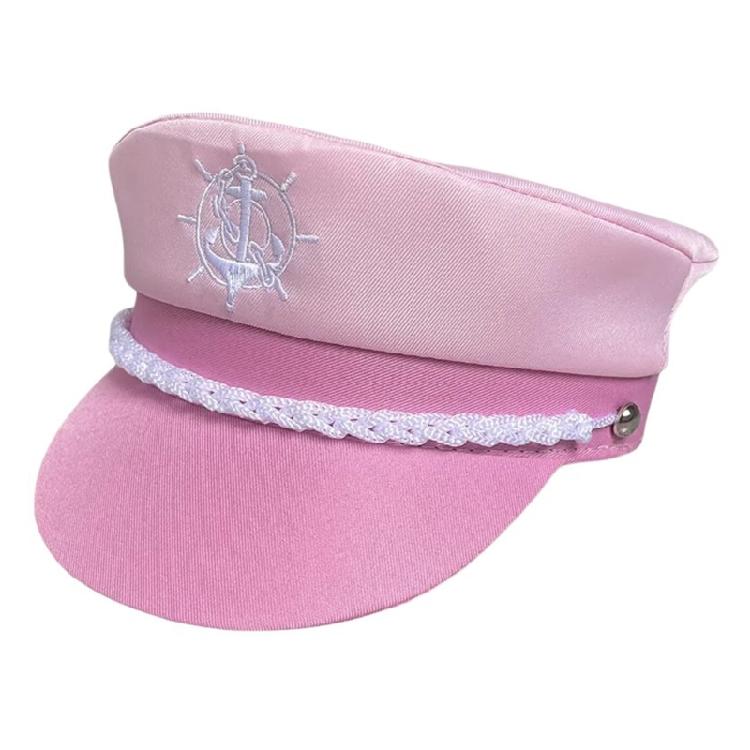 Sailor Hat Neck Scarves Women Bridal Shower Captain Costume Hat Silk Scarf 2PCS Stage Props Hat for Theme Party