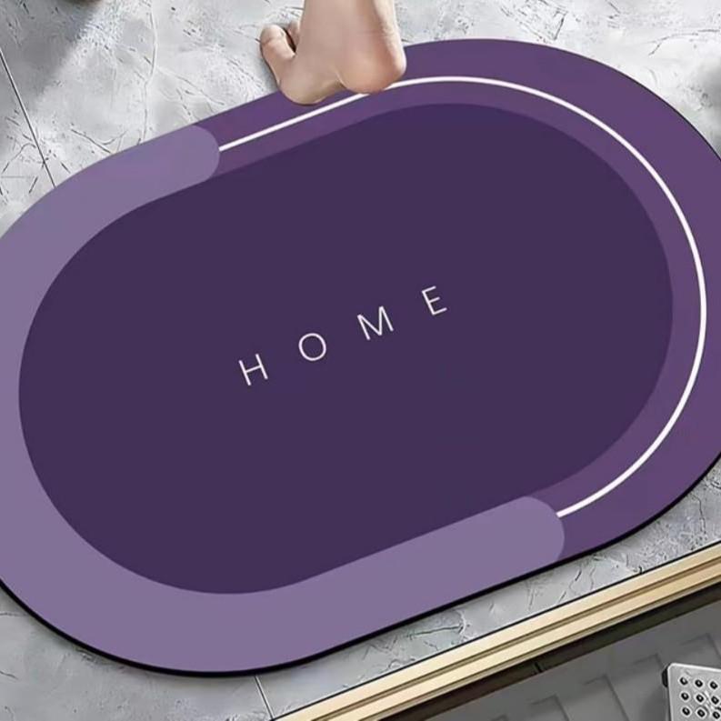 Simple Oval Square Diatom Mud Absorbent Foot Mat Bathroom Non-slip Mat Toilet Door Mat Quick Dry