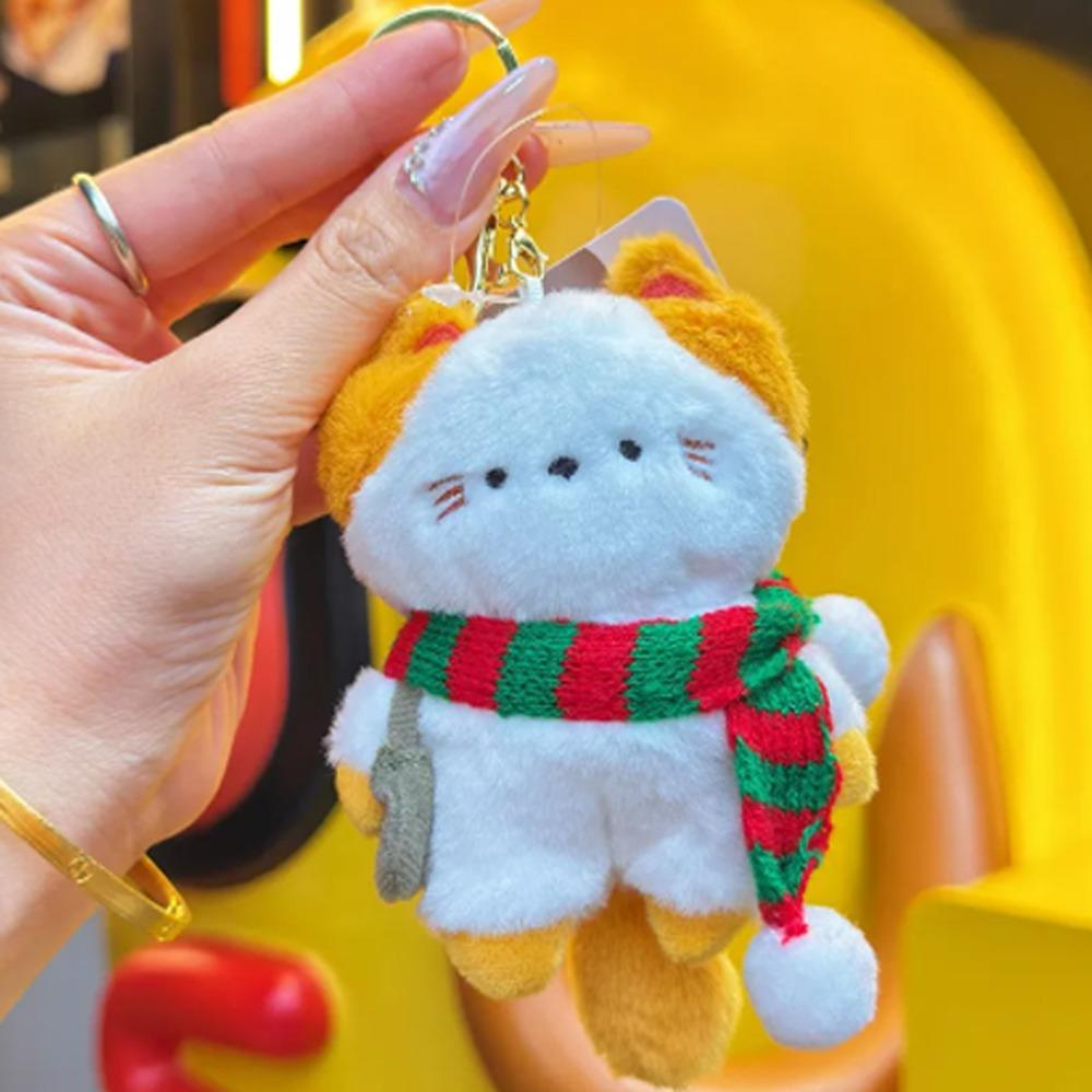 Travel Kitten Cat Plush Keyring Bell Plush Cat Doll Keychain Plush Cat Bag Pendant  Female Girls