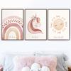 Boho Regenbogen Aquarell Liebe Kindergarten Poster und Drucke Einhorn Wand Kunst Leinwand Malerei Wandbilder Baby Mädchen Zimmer Home Decor