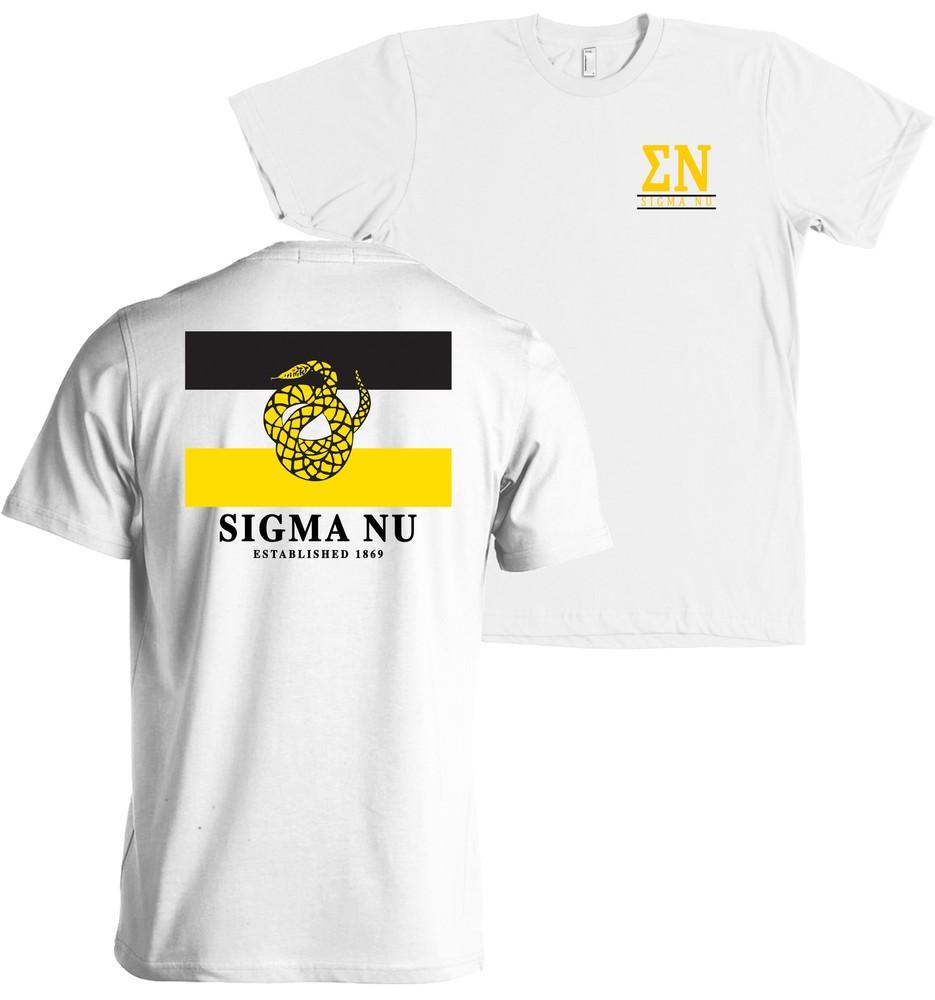 Sigma Nu Fraternity Flag Bella + Canvas  NEW Unisex T-Shirt XXXXL
