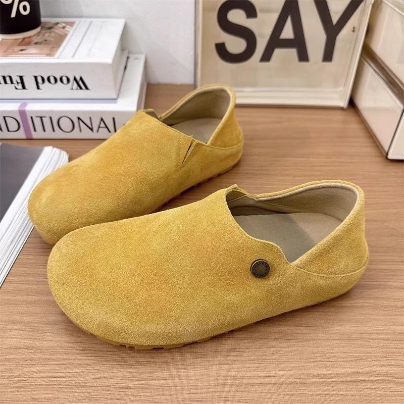 Comfortable two-wearing Boken shoes for women in spring and summer 2025, new flat-bottomed versatile Doudou single shoes, lazy one-pedal Boken shoes