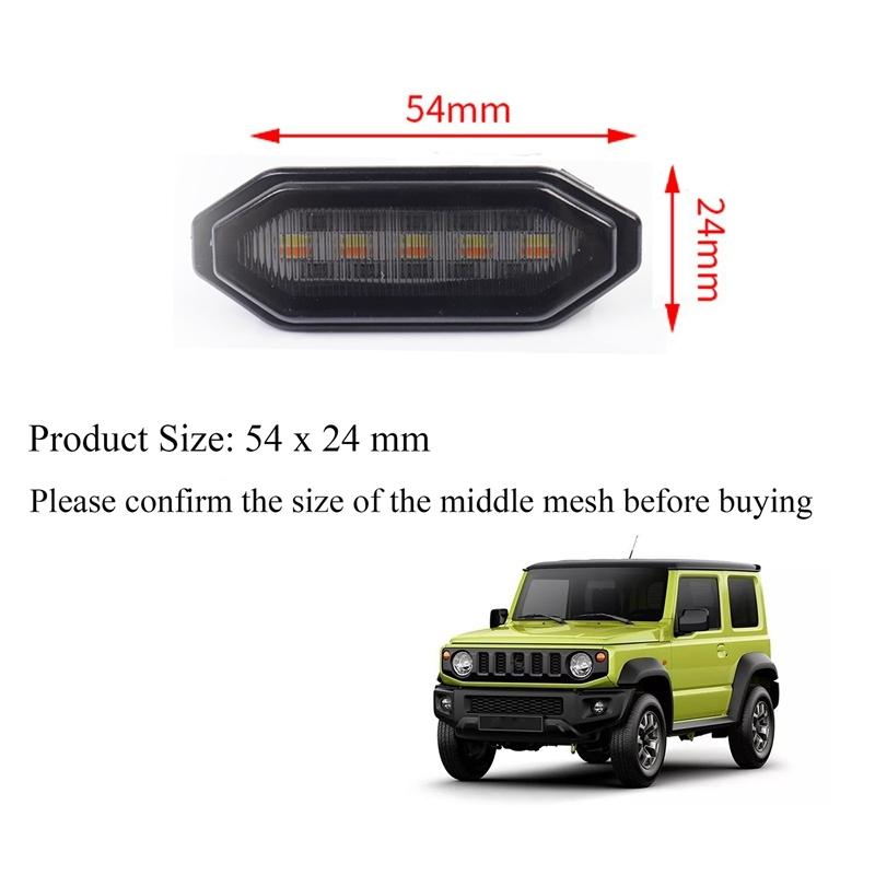 LED Front Grille Lights White Amber Light External Grille Lamps For Suzuki Jimny JB64 JB74
