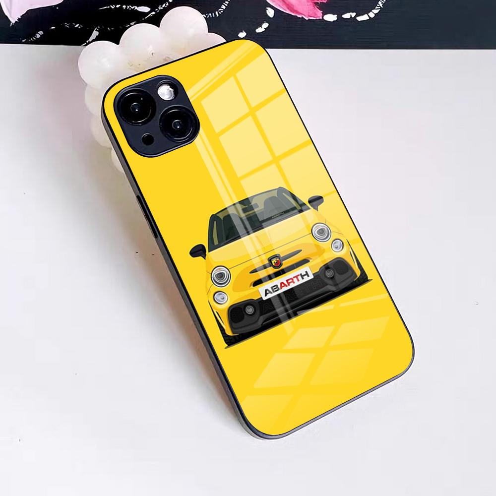A-abarth Car Phone Case For IPhone 17 Pro Max 16 15 14 Pro Max 13 11 X Xs Xr 8 7Plus Glass Cover
