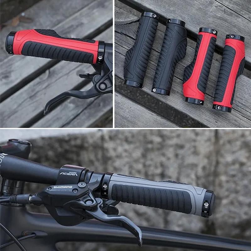 Bicycle Grips MTB Road Bike Double Lock Rubber Handlebar Grips Anti-Skid Shock-Absorbing Bike Grips Handlebar