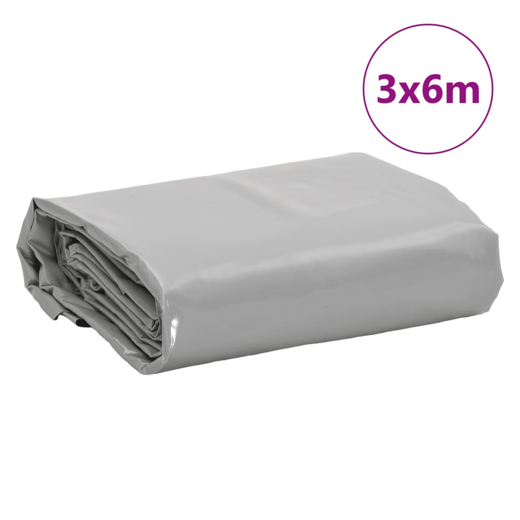 Vidaxl Plandeka, Szara, 3X6 M, 600 G/M²