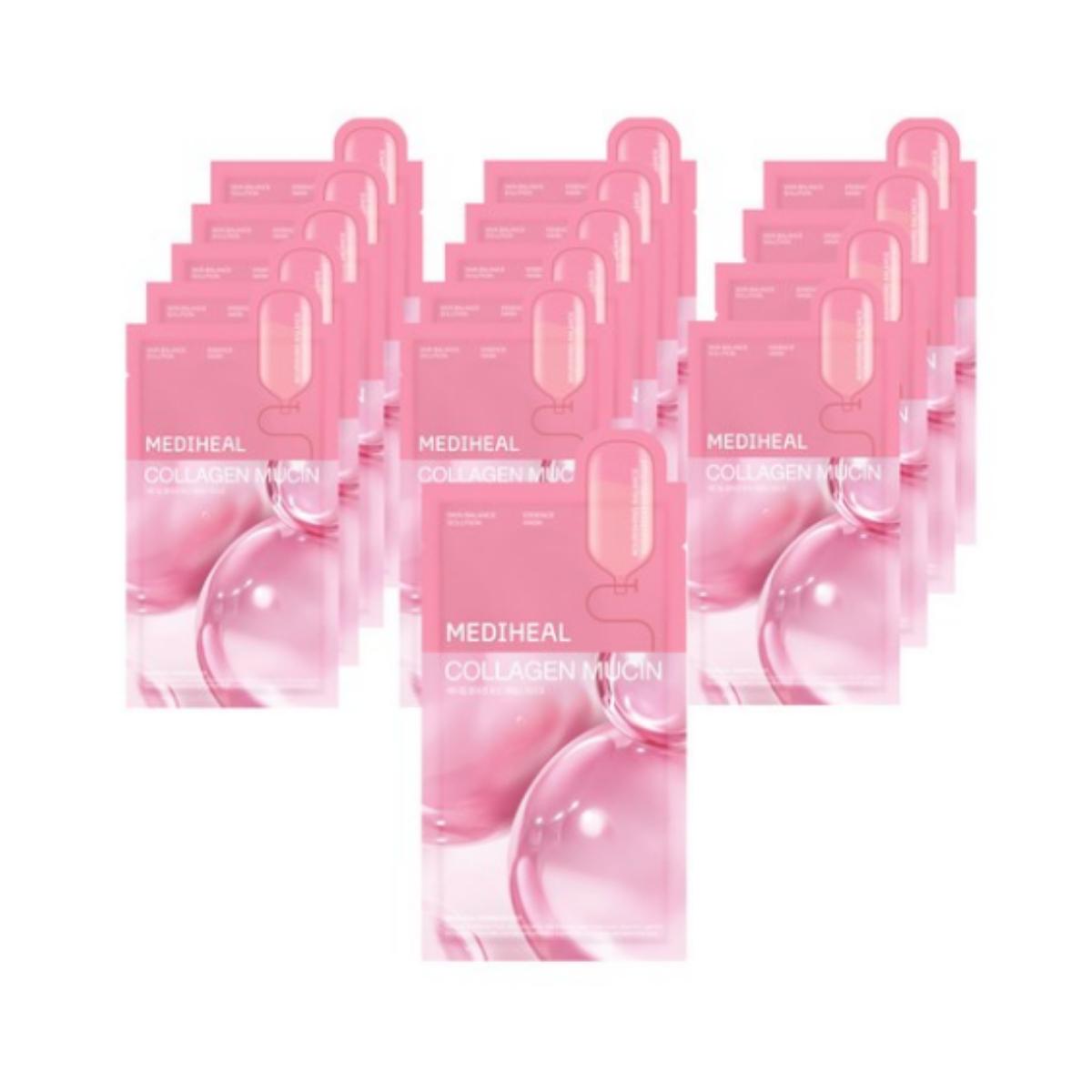 

MEDIHEAL Коллаген Муцин Эссенция Маска Пак — 20 мл на лист, 15 листов (1 единица)