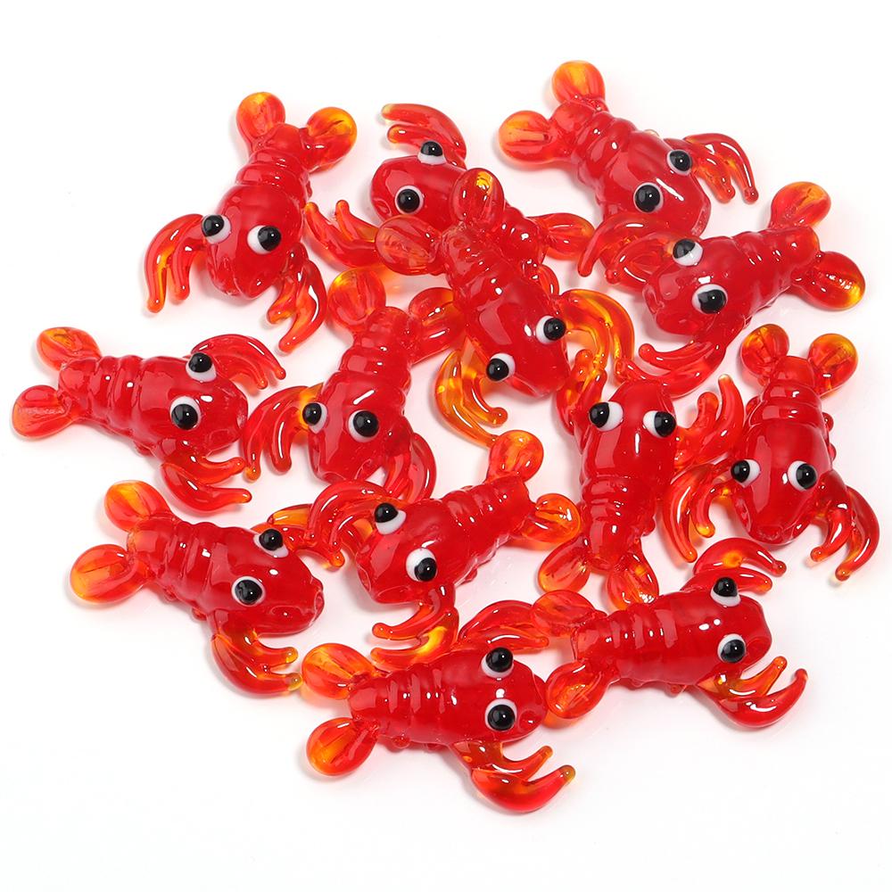 

2-10Pcs/Lot Cute Animal Glass Beads Lampwork Loose Spacer Beads Crab Frog Lobster Beads For Jewelry Making DIY Accessories