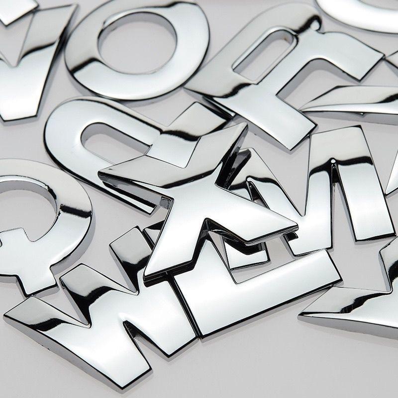 Autostickers 3D metaal decoratieve autostickers Gepersonaliseerde DIY letter- en cijferwijzigingen voor carrosserie achterklep