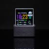 LED Holographic Crystal Cube 3D Photo Display Smart Weather Digital Clock for Desk Car Decoration GIF Animation Photo Album Play