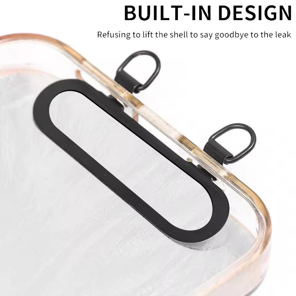 4/1Pcs Ultra Thin Metal Lanyard Patch For iPhone 16 15 14 13 Dual Hole Phone Case Hanging Card Stainless Steel Connector Gasket