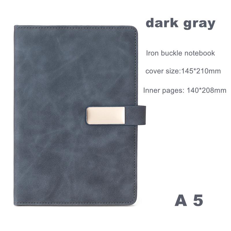 A5 Size Business Notebook with 80g Beige Paper Lined Magnetic Buckle Hard Leather Cover Diary Journal in 6 Designs to Choose