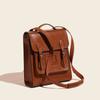 Leather Women's Bag Oil Wax Cowhide Backpack Women's Retro Versatile British College Wind Large Capacity Backpack
