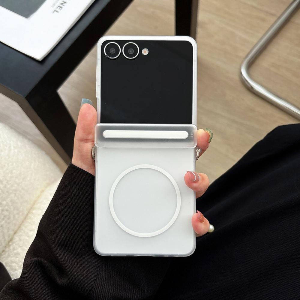 Ultra Thin Frosted Magnetic Phone Case For Samsung Z Flip 7 6 5 Flip7 Flip6 Zflip7 Hinged Protective For Magsafe PC Back Cover