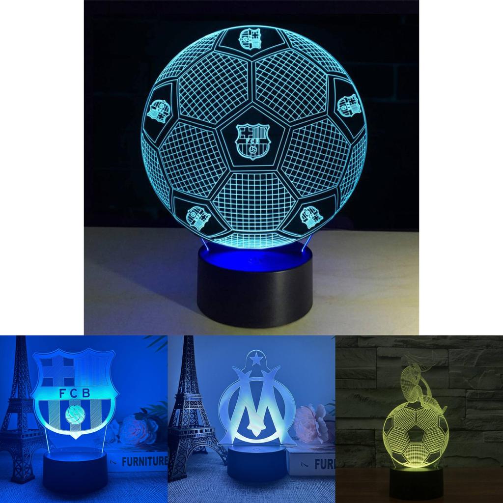 Stylish 3d Usb Night Light With Football Team Logos Perfect For Modern Home Decor