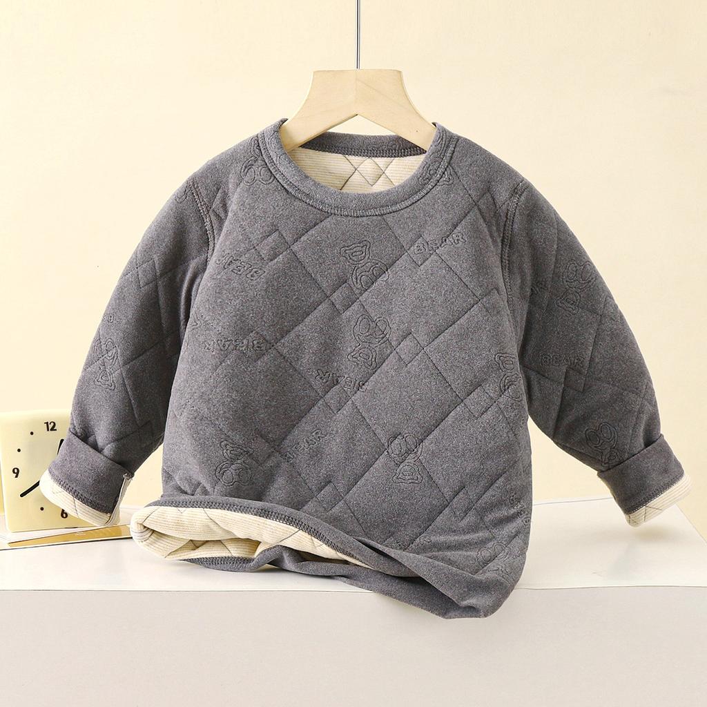 School Uniform Artifact, Children's Warm Underwear with Thick Velvet, Men's Autumn Clothes, Women's Clothing, Warm Clothes for Autumn and Winter