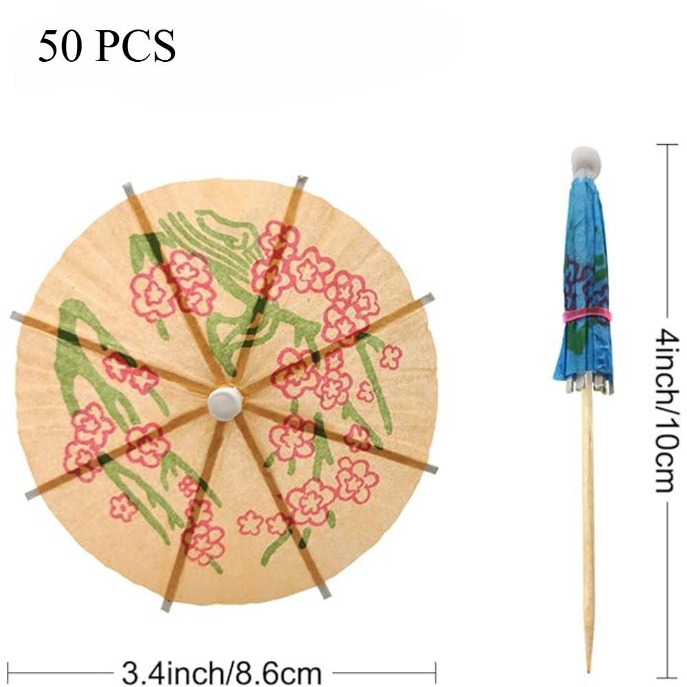 

50 шт. зубочисток, зонтик для коктейлей, зонтик разных цветов, зонтик для напитков и еды, декоративный для вечеринки, гавайской вечеринки, дня детей разноцветный