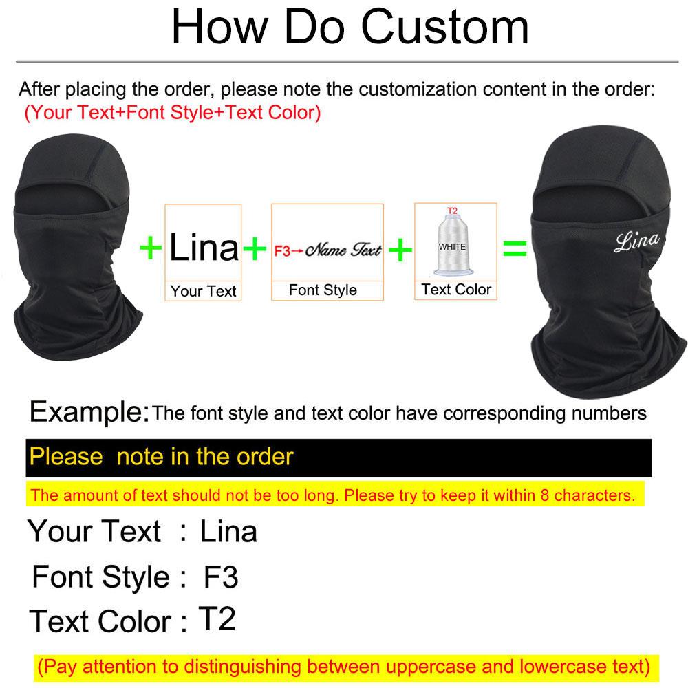 Maschera da Sci Balaclava Personalizzata con Testo per Uomo Donna Snowboard, Motocicletta, Protezione UV e dal Vento Dropshipping