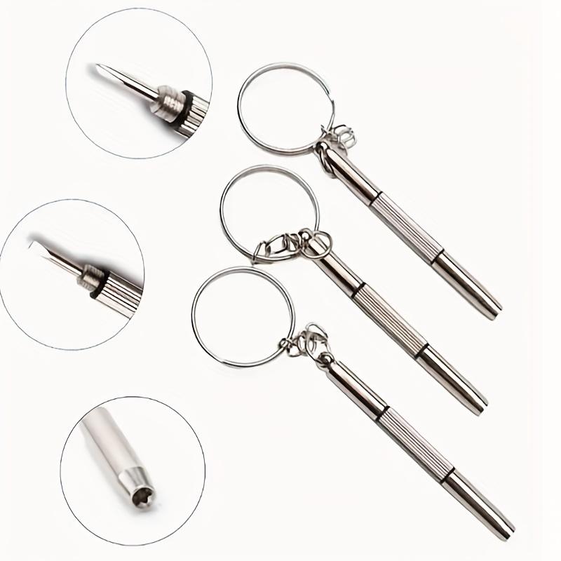 3-in-1 Portable Eyeglass Screwdriver Keychain - Ultimate Repair Tool for Glasses, Watches & More, Durable Metal, No Power Needed, Compact Design