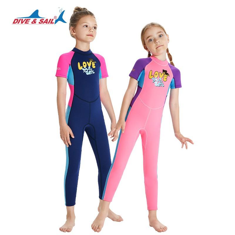 Kids 2.5mm Short Sleeve Full Wetsuit Snorkeling Diving Surfing Warm Water Sports Winter