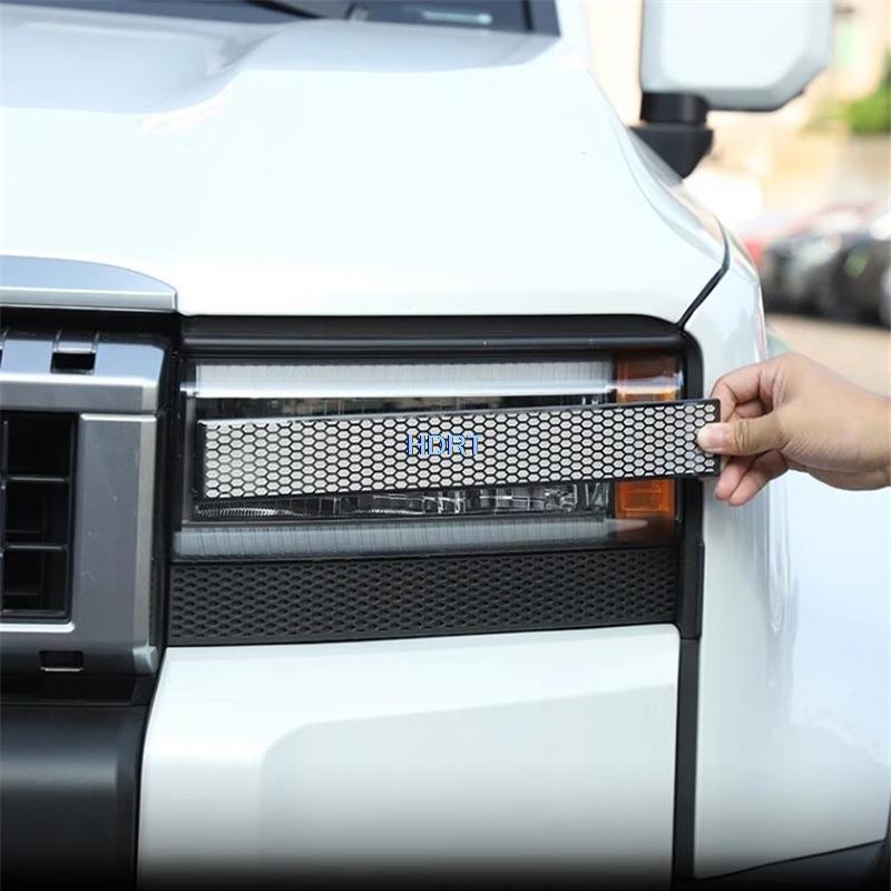 Car Styling Front Head Light Cover Lamp Eyebrow Trim Accessories Exterior Sticker For Toyota Land Cruiser 250 LC250 Prado 2024 +