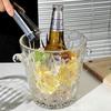ZISIZ Thickened Glass Portable Ice Bucket