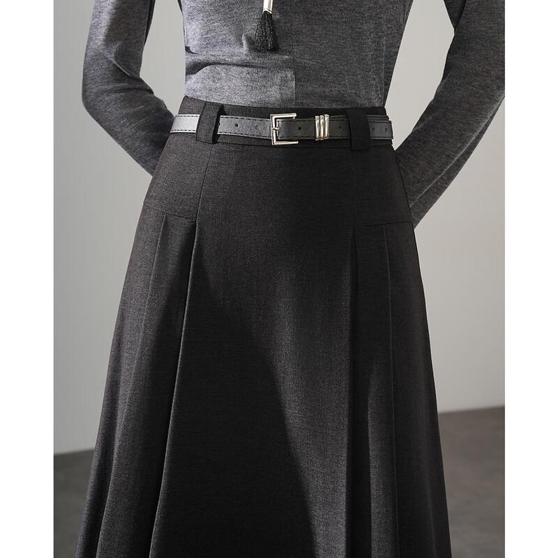 TERRE BLEUE Hepburn Style Pleated A-Line Skirt