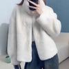 Autumn and winter new imitation velvet fur stand-up collar short top women's cotton fur coat thickened
